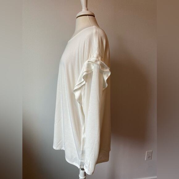 DG2 NWT Boho Fairy Angelcore Ruffle Long Sleeve Neutral Soft Whimsical Top 3X - Picture 2 of 9